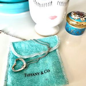 Tiffany sterling silver floating heart necklace